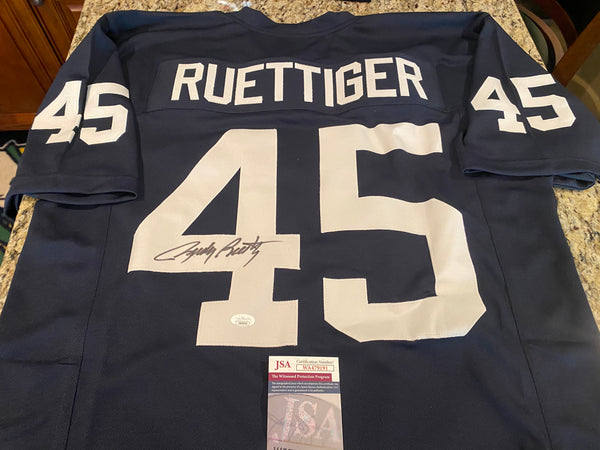 Rudy Ruettiger Signed Notre Dame Blue Custom #45 Throwback Jersey
