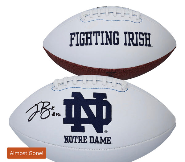 Ian Book Notre Dame Fighting Irish Autographed White Panel Football