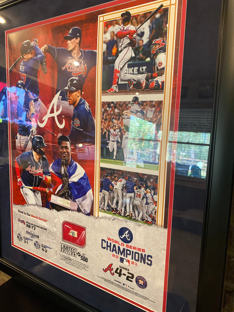 Lids Atlanta Braves Fanatics Authentic Framed 20 x 24 2021 World Series  Champions Collage with Pieces of Game-Used Dirt, Baseball and Base from the  World Series - Limited Edition of 500