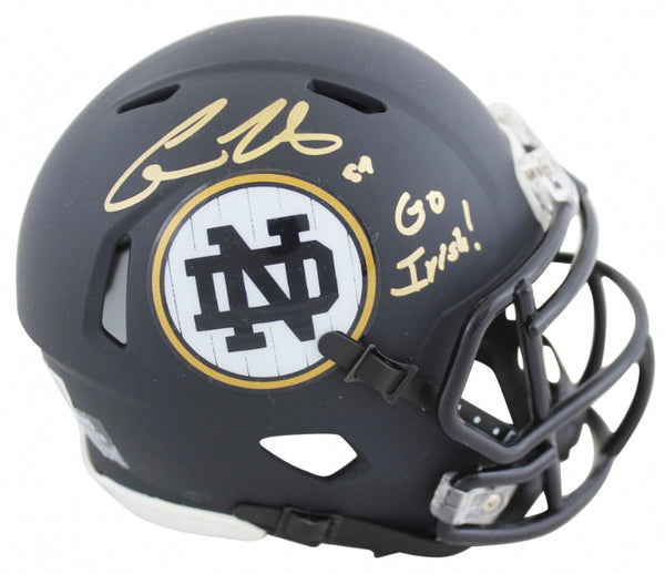 Cole Kmet Signed Notre Dame 2018 Shamrock Series New York Mini Helmet