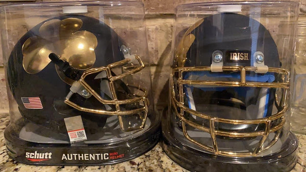 Notre Dame 2021 Shamrock Navy Schutt Mini Helmet