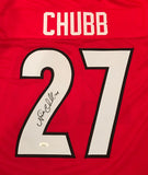 Nick Chubb Signed Georgia Bulldogs Custom Red Jersey