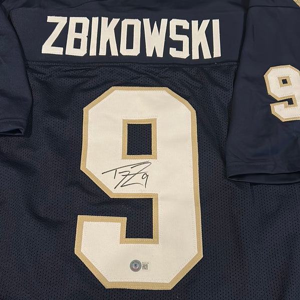 Tommy Zbikowski Signed Notre Dame Football Blue Jersey