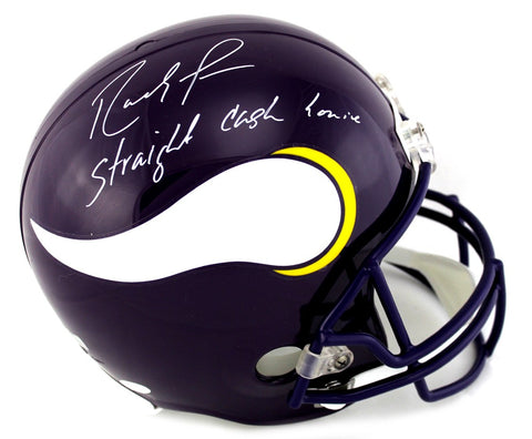 Randy Moss Signed Minnesota Vikings Riddell Throwback Full Size NFL Helmet With "Straight Cash Homie" Inscription