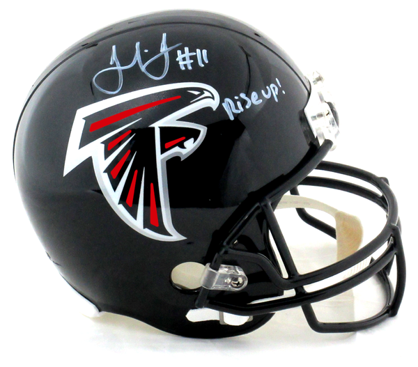 Julio Jones Signed Atlanta Falcons Riddell Full Size NFL Helmet With "Rise Up" Inscription