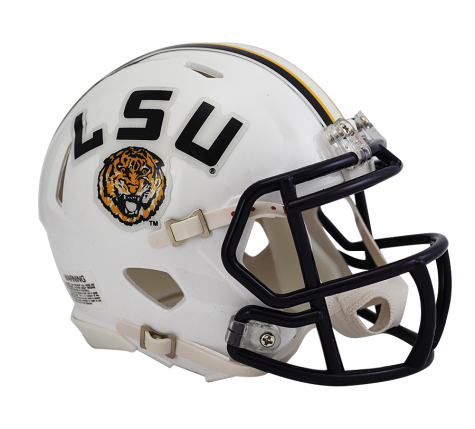 LSU Tigers White Riddell Speed Mini Helmet - Helmet - SPORTSCRACK