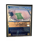 Jerome Bettis Signed Notre Dame Fighting Irish Game Used Bench Slab 8x10 Plaque (Steiner & Bettis)