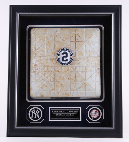 Framed 20x24 Derek Jeter Final Season 2014 Game Used Base Collage(MLB Authenticated)