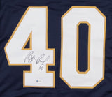 Reggie Brooks Signed Notre Dame Blue Custom Jersey