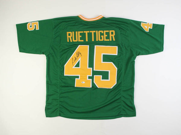 Rudy Ruettiger Signed Notre Dame Green Custom #45 Throwback Jersey