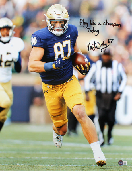 Michael Mayer Signed Notre Dame Football 16 x 20 Photo with Play Like A Champion Today inscription