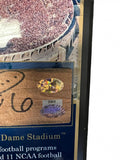 Jerome Bettis Signed Notre Dame Fighting Irish Game Used Bench Slab 8x10 Plaque (Steiner & Bettis)