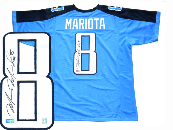 Marcus Mariota Signed Tennessee Titans Blue Custom Jersey