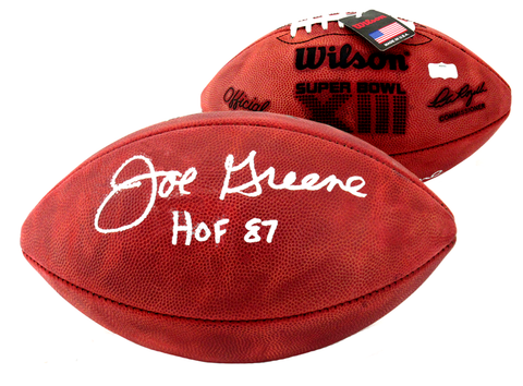 Joe Greene Signed Wilson Authentic Super Bowl 13 NFL Football With "HOF 87" Inscription - Pittsburgh Steelers