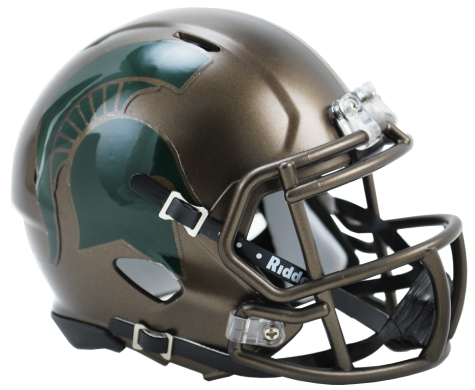 Michigan State Spartans 2015 Bronze Riddell Speed Mini Helmet - Helmet - SPORTSCRACK