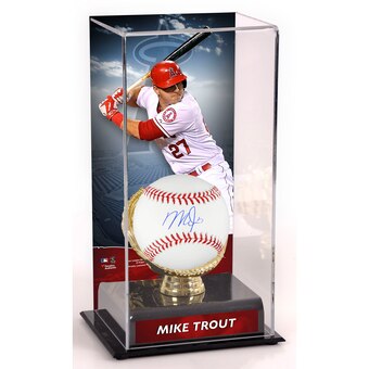 Mike Trout Los Angeles Angels Fanatics Authentic Autographed Baseball and Gold Glove Display Case with Image