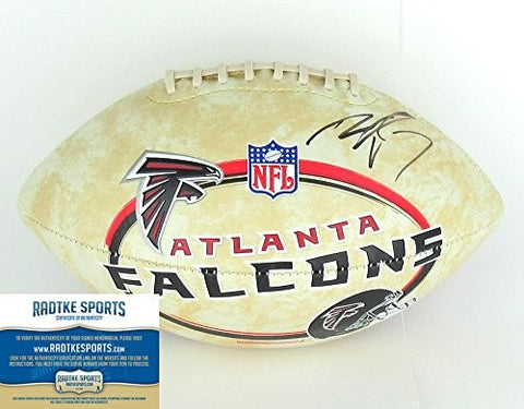 Michael Vick Autographed/Signed Atlanta Falcons NFL Logo Football Signed In Black