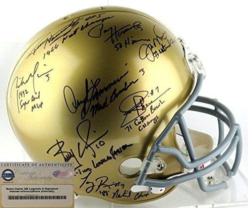 Notre Dame Fighting Irish Riddell Full Size Helmet Signed By 8 All-Time Greats
