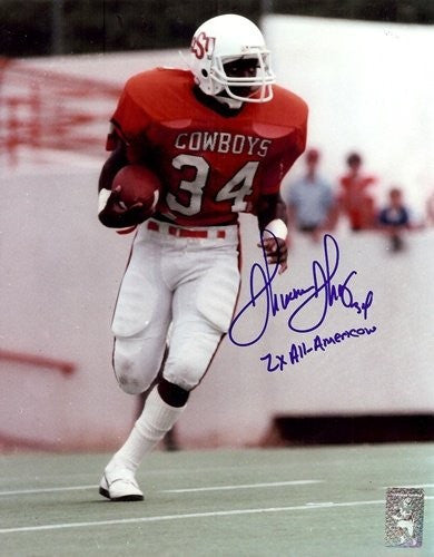 Thurman Thomas Autographed/Signed Oklahoma State Cowboys 8x10 "2x All-American"