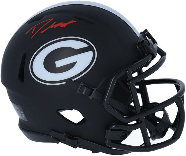 D'Andre Swift Autographed/Signed Georgia Bulldogs ECLIPSE Riddell Revolution Speed NCAA Mini Helmet