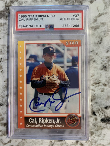 Cal Ripken Jr Autograph 1995 Star Baseball Card PSA DNA