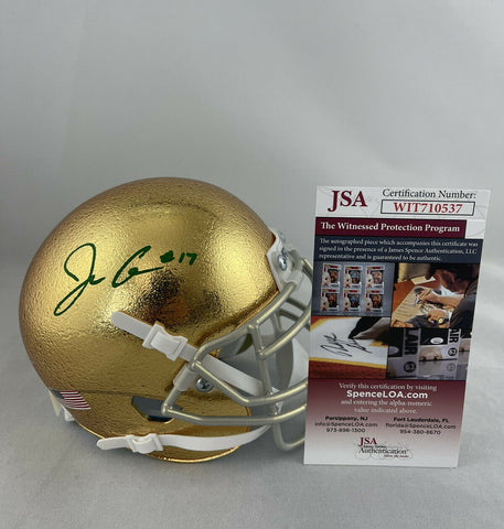 ebay mini signed football helmets Jack Coan Signed Notre Dame Fighting Irish Mini Helmet – SPORTSCRACK