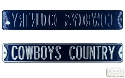 Dallas Cowboys "Cowboy Country" Licensed Authentic Steel 36x6 NFL Street Sign