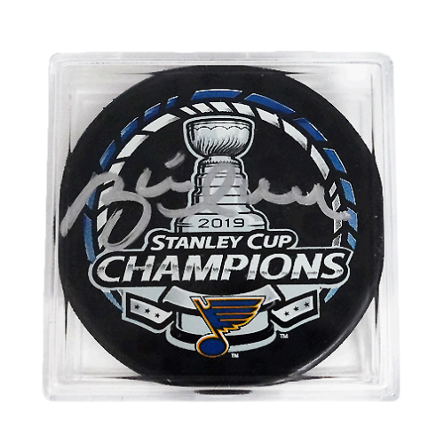 Brett Hull Autographed 2019 St. Louis Blues Stanley Cup Champions Puck Cased