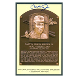 Cal Ripken Jr Autographed Hall of Fame Plaque Postcard (JSA)