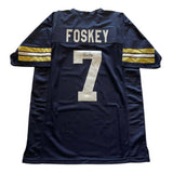 Isaiah Foskey Signed Notre Dame 2021 Shamrock Series Custom Blue Jersey