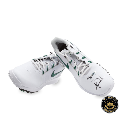 Tiger Woods Signed Nike TW14 Golf Shoes - Green & White - LE