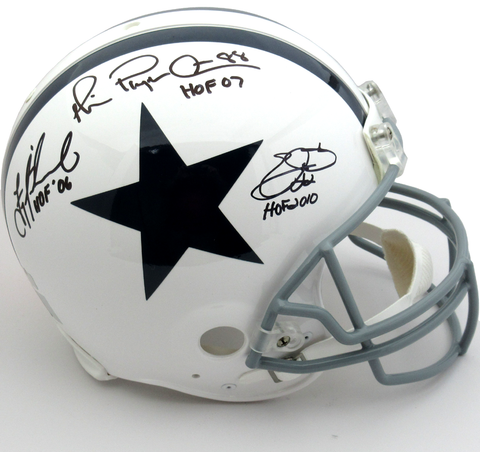 emmitt smith autographed mini helmet Troy Aikman, Emmitt Smith & Michael Irvin Autographed/Signed Dallas Co – SPORTSCRACK