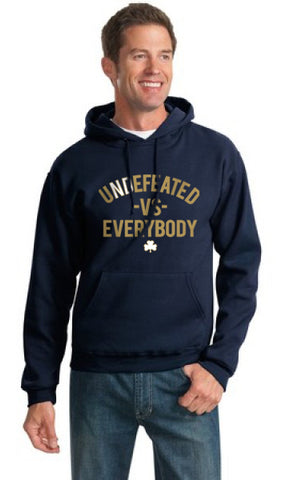 uNDefeated vs everybody notre dame hoodie sweat shirt