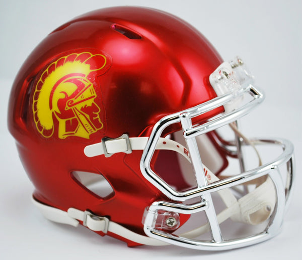 USC Trojans CHROME Riddell Speed Mini Helmet